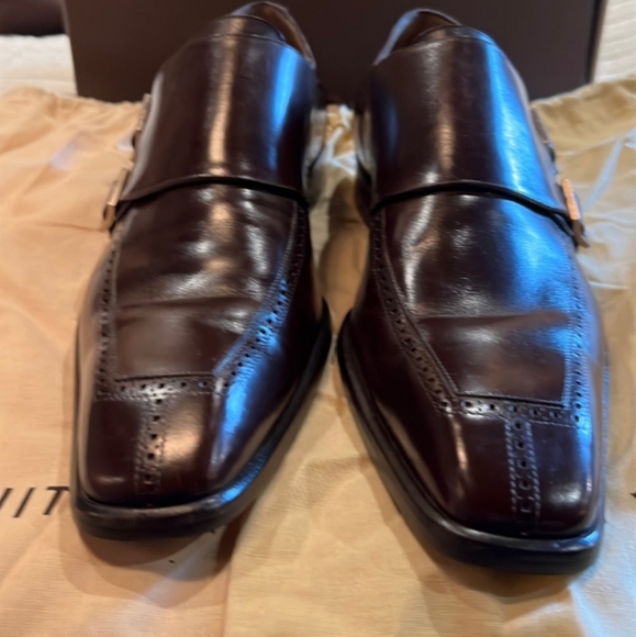 Louis Vuitton-Genuine Mens Dress Shoes-Size 9 (US)-Chocolate Brown - Picture 2 of 12